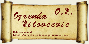 Ozrenka Milovčević vizit kartica